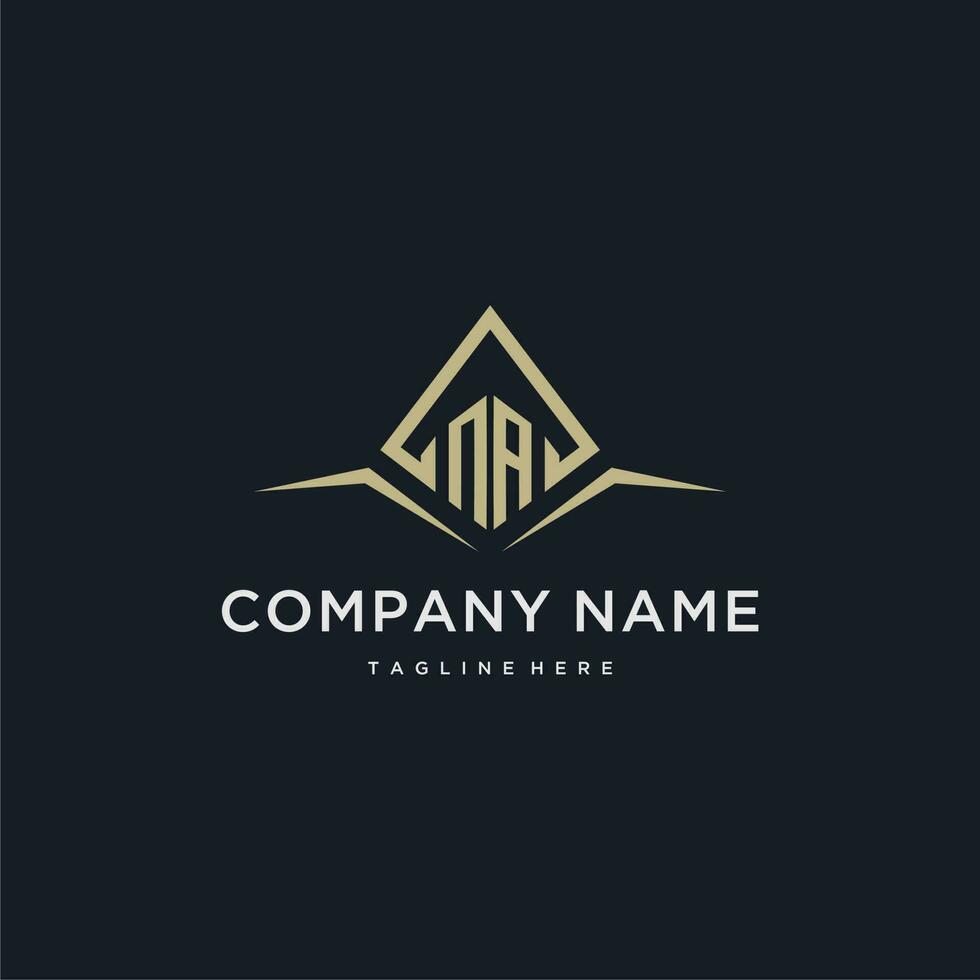 NA initial monogram logo for real estate with polygon style vector