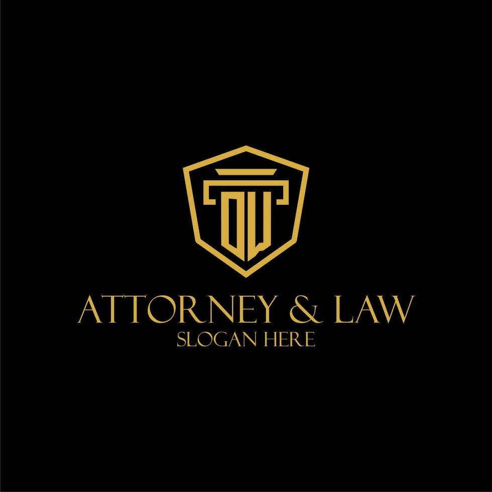 OW initial monogram for lawfirm logo ideas with creative polygon style design vector