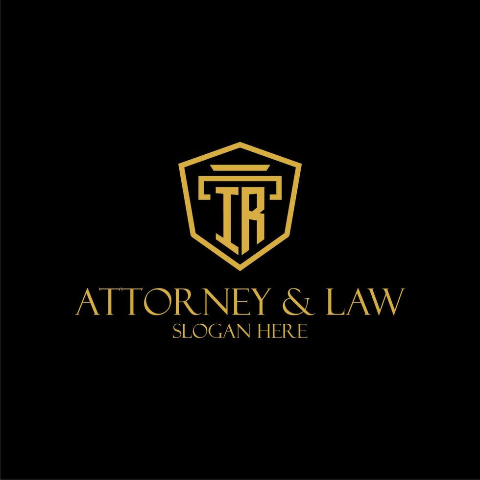 IR initial monogram for lawfirm logo ideas with creative polygon style design vector