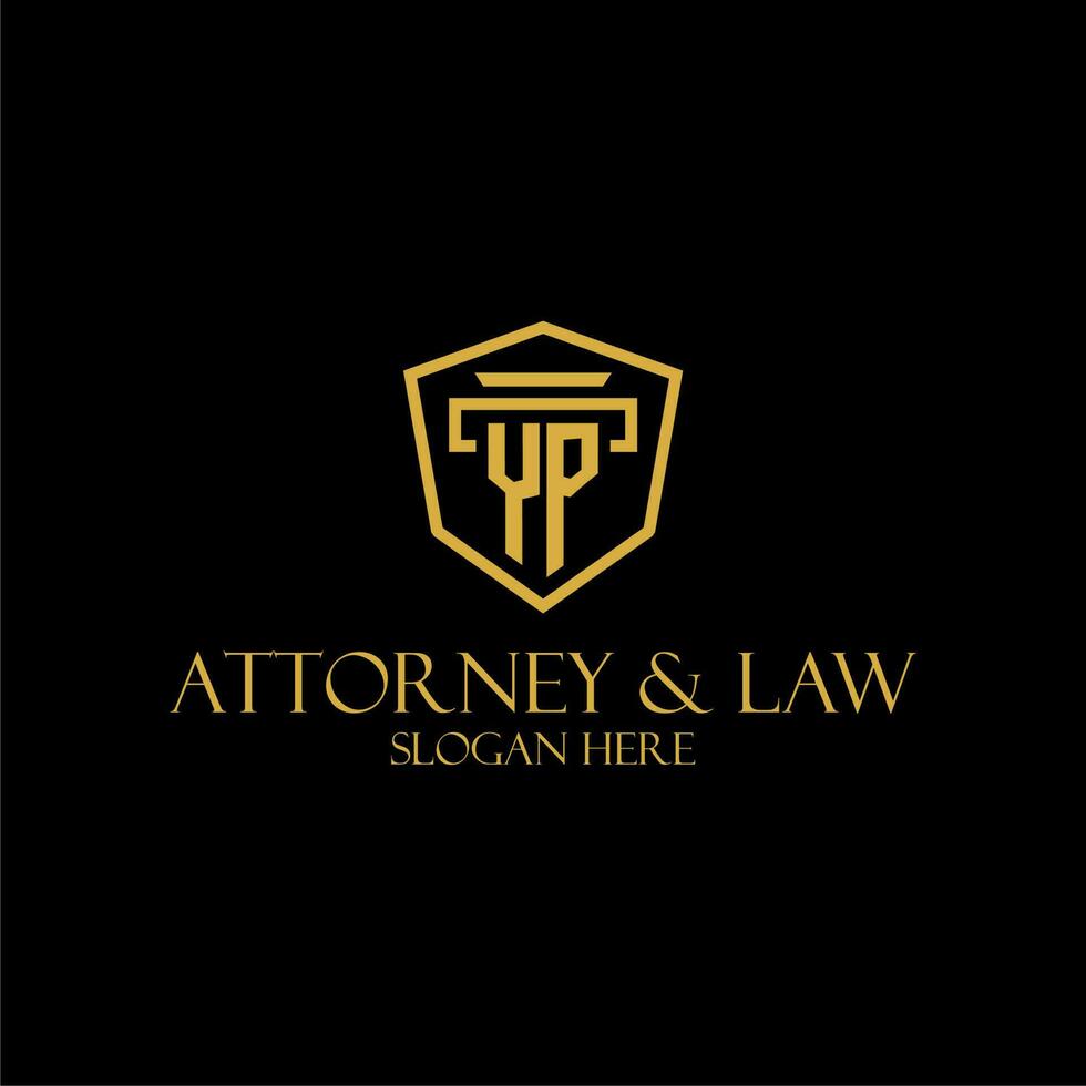 YP initial monogram for lawfirm logo ideas with creative polygon style design vector