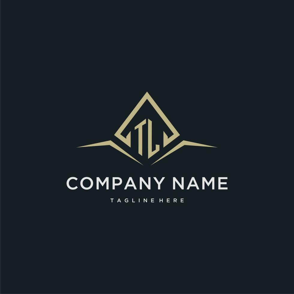 TL initial monogram logo for real estate with polygon style vector