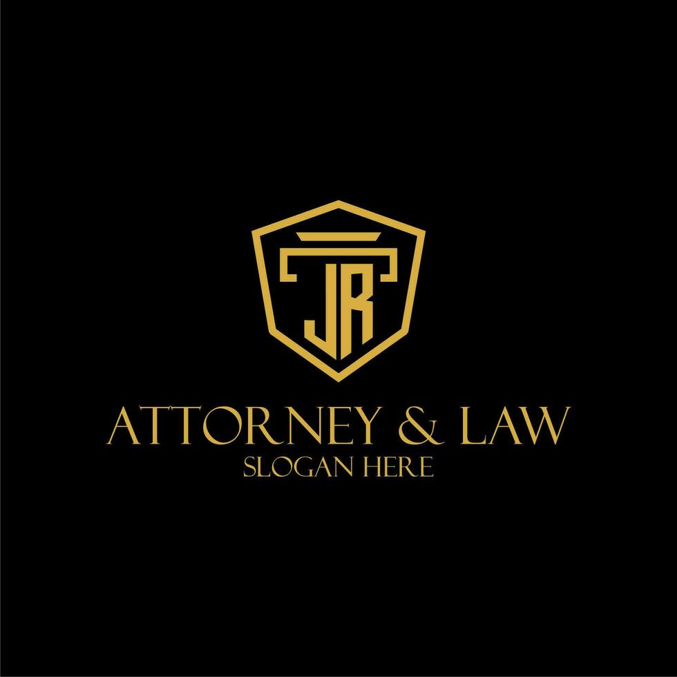JR initial monogram for lawfirm logo ideas with creative polygon style design vector