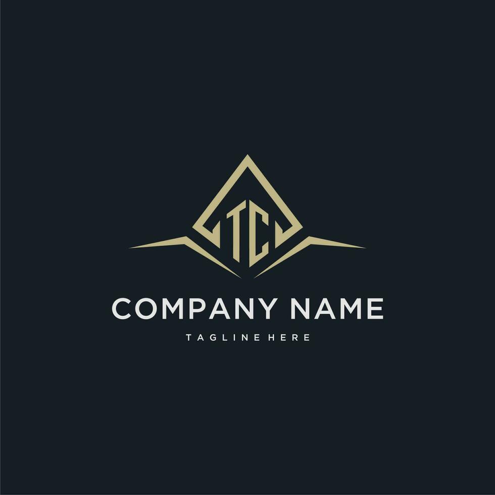 TC initial monogram logo for real estate with polygon style vector