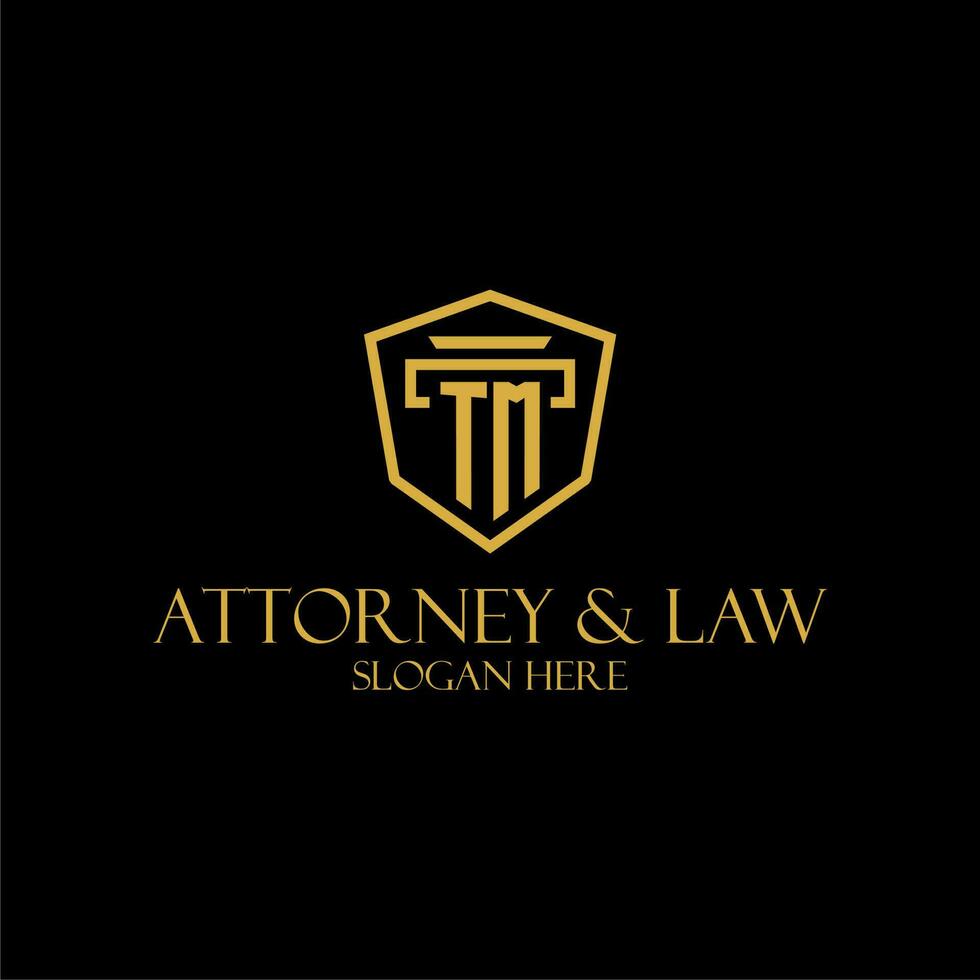 TM initial monogram for lawfirm logo ideas with creative polygon style design vector