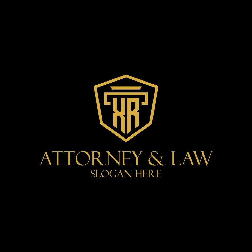 XR initial monogram for lawfirm logo ideas with creative polygon style design vector