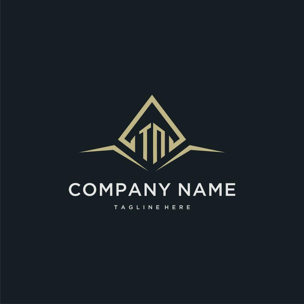TN initial monogram logo for real estate with polygon style vector