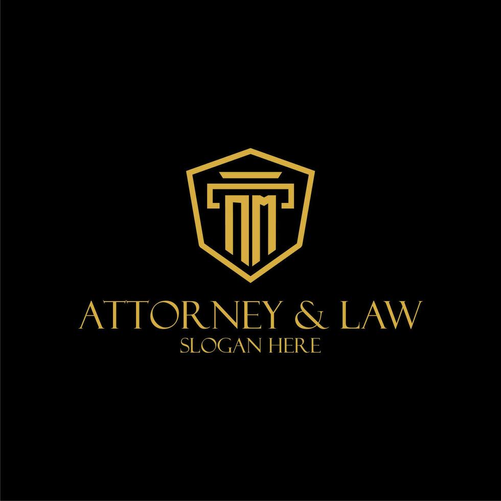 NM initial monogram for lawfirm logo ideas with creative polygon style design vector