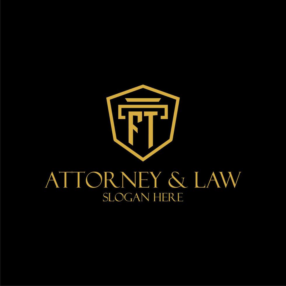 FT initial monogram for lawfirm logo ideas with creative polygon style design vector