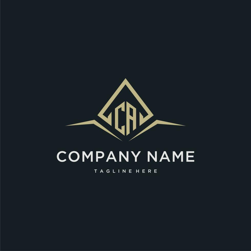 CA initial monogram logo for real estate with polygon style vector