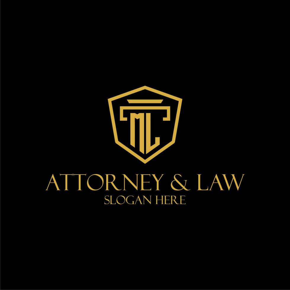 ML initial monogram for lawfirm logo ideas with creative polygon style design vector