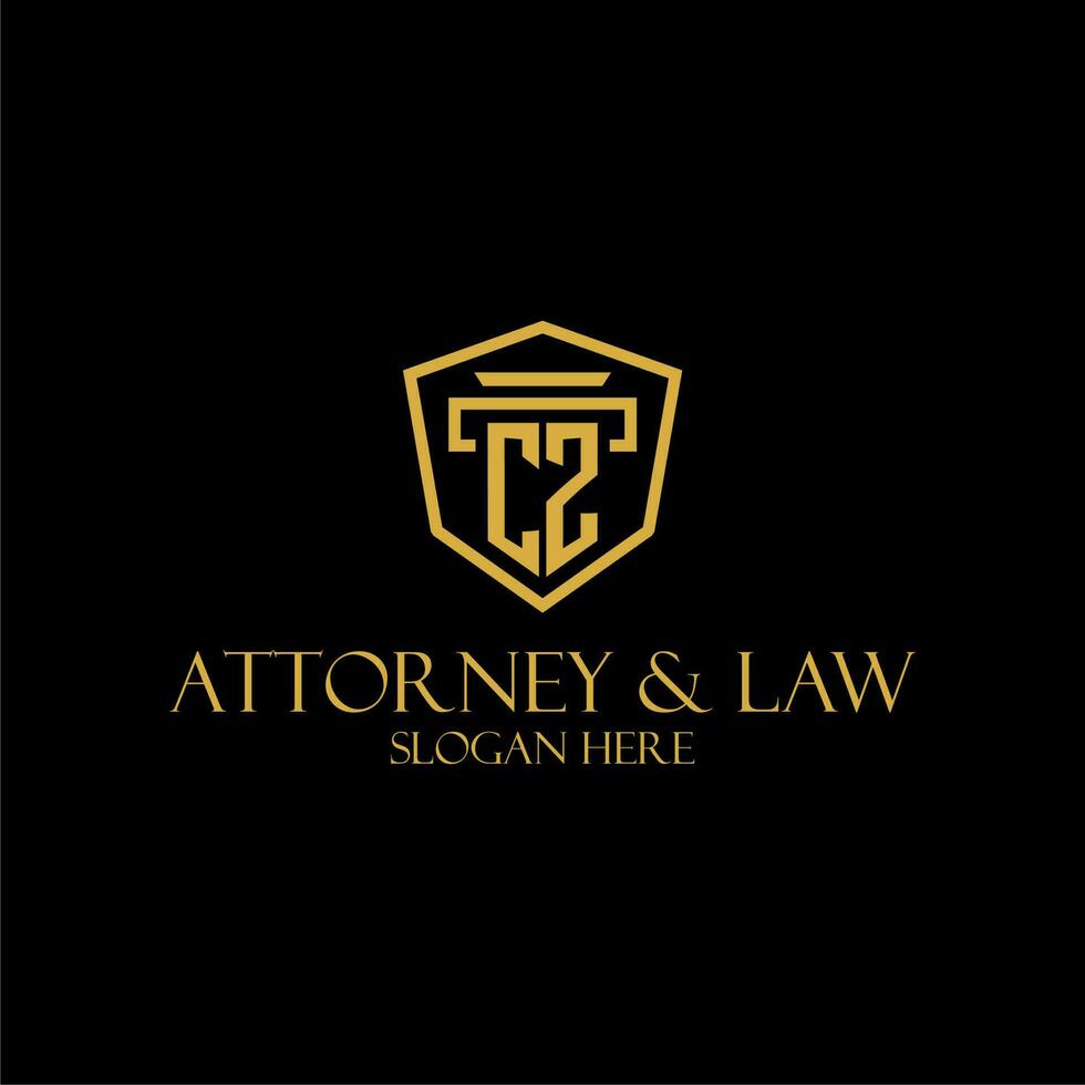 CZ initial monogram for lawfirm logo ideas with creative polygon style design vector