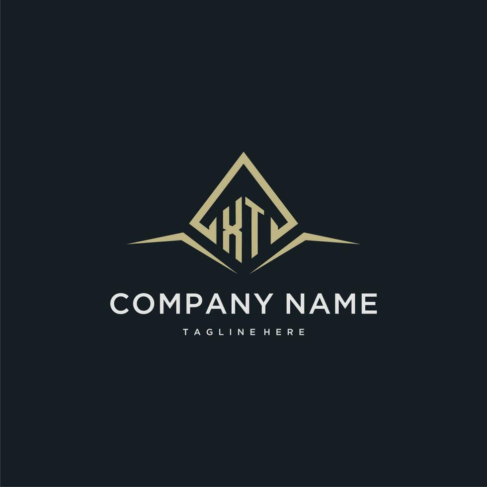 XT initial monogram logo for real estate with polygon style vector