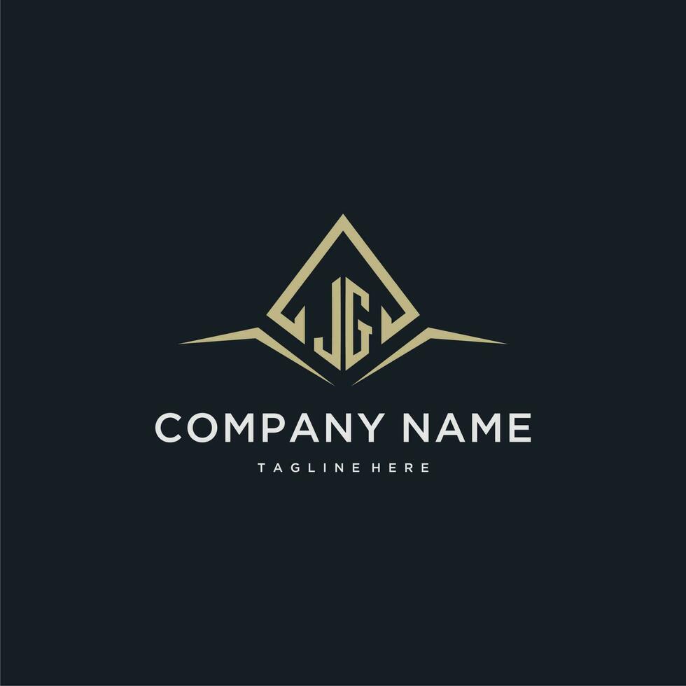 JG initial monogram logo for real estate with polygon style vector