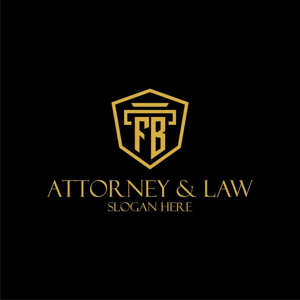 FB initial monogram for lawfirm logo ideas with creative polygon style design vector