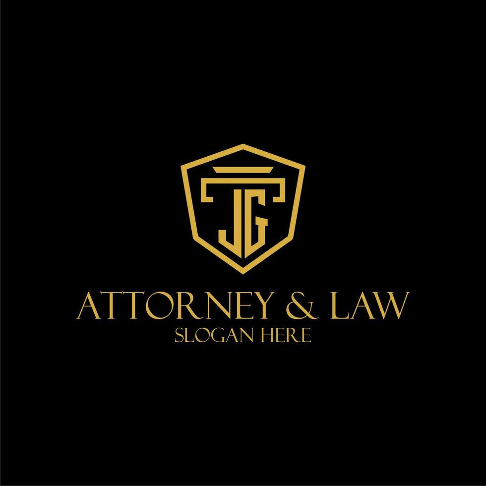 JG initial monogram for lawfirm logo ideas with creative polygon style design vector