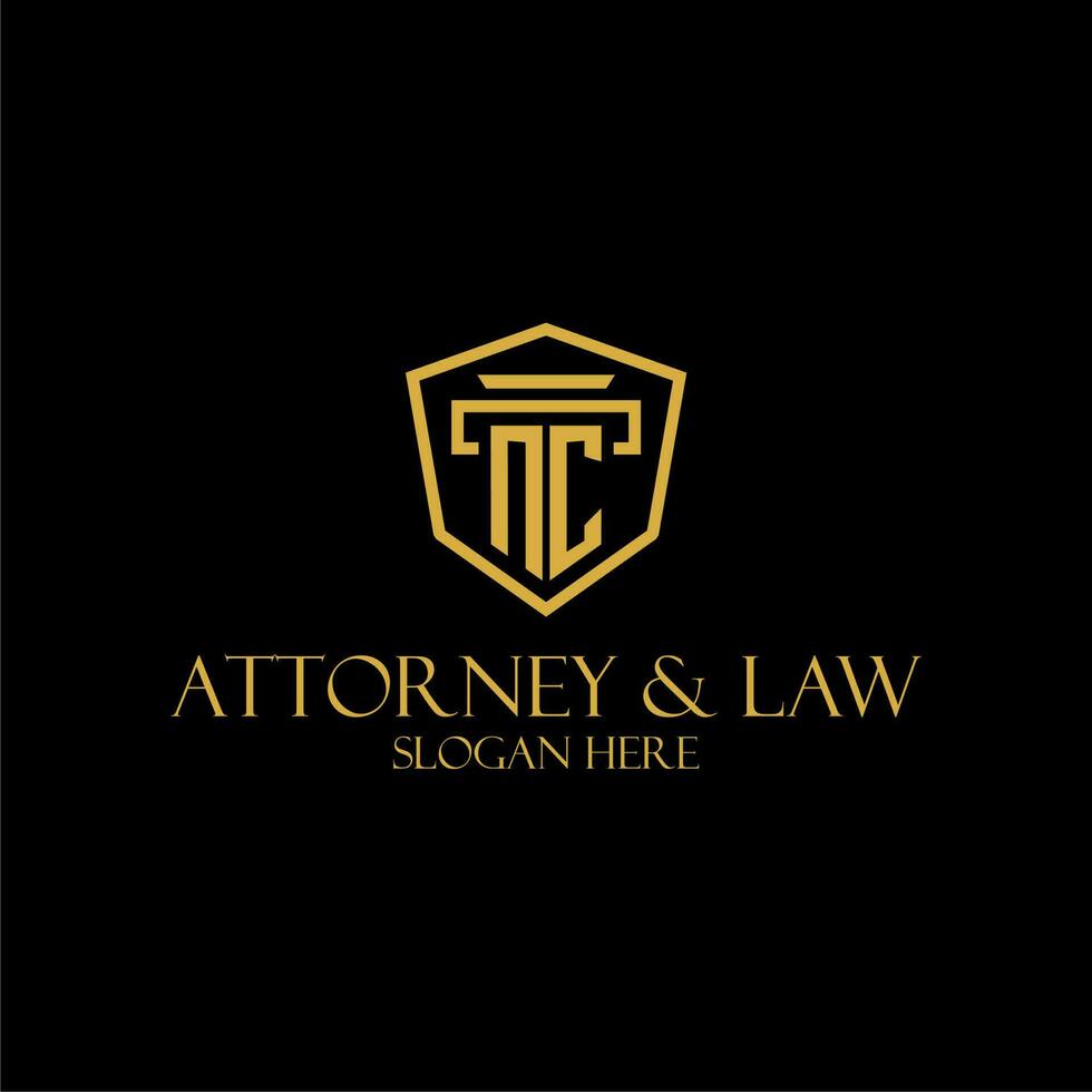 NC initial monogram for lawfirm logo ideas with creative polygon style design vector