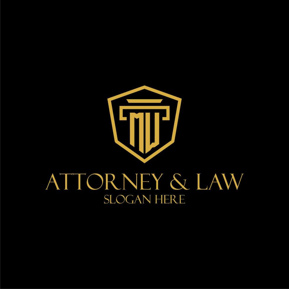 MW initial monogram for lawfirm logo ideas with creative polygon style design vector