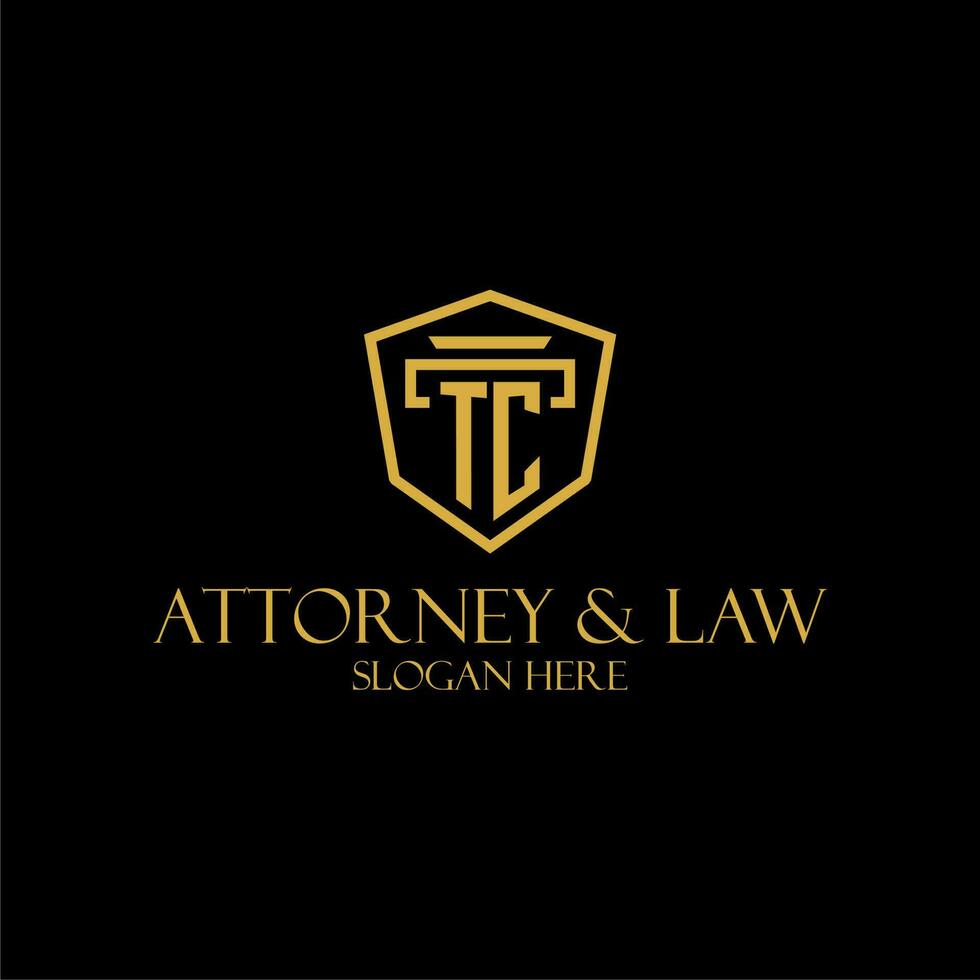 TC initial monogram for lawfirm logo ideas with creative polygon style design vector
