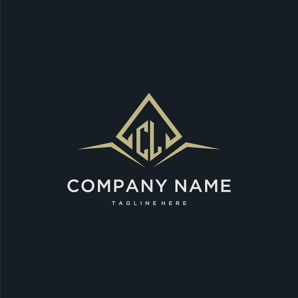 CL initial monogram logo for real estate with polygon style vector
