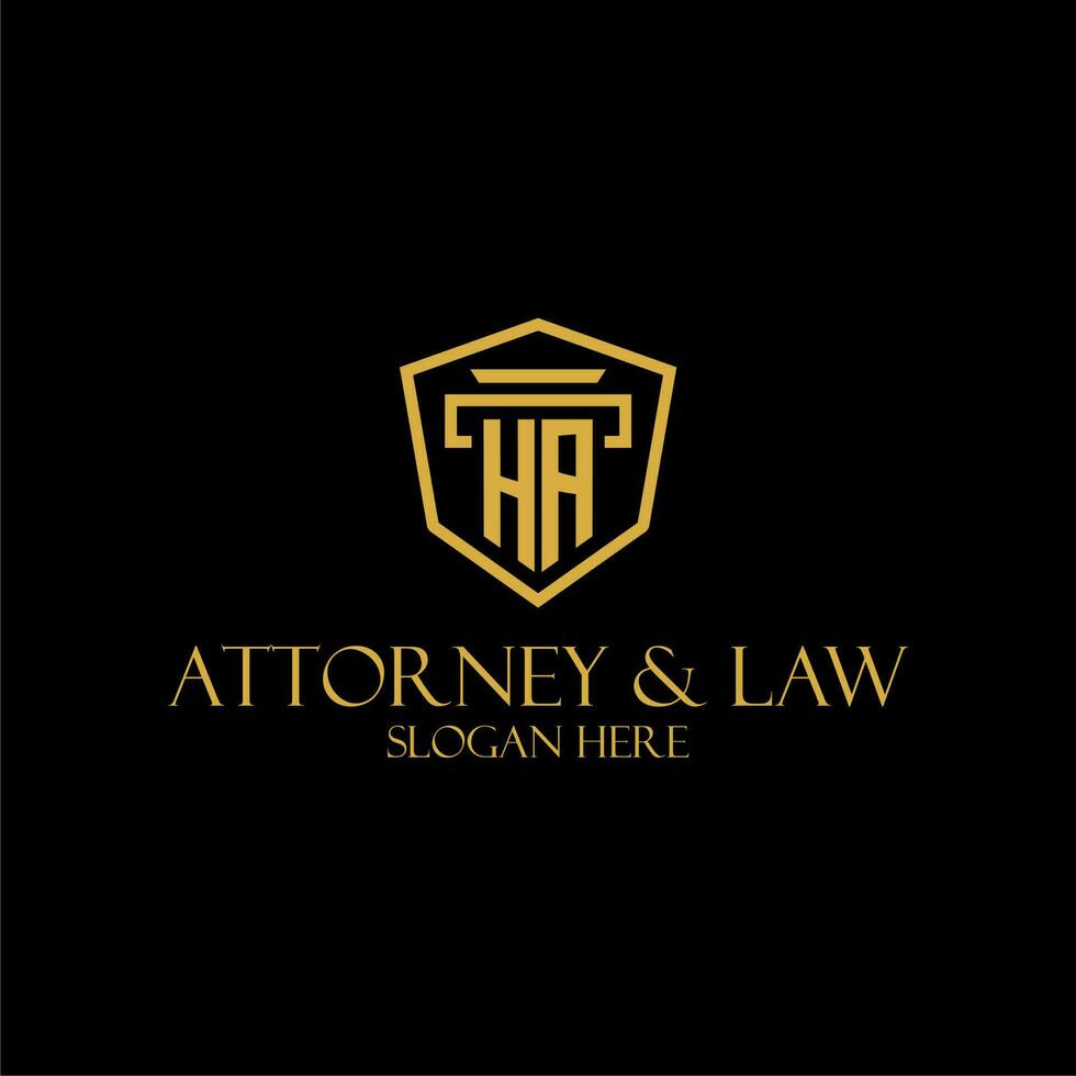 HA initial monogram for lawfirm logo ideas with creative polygon style design vector