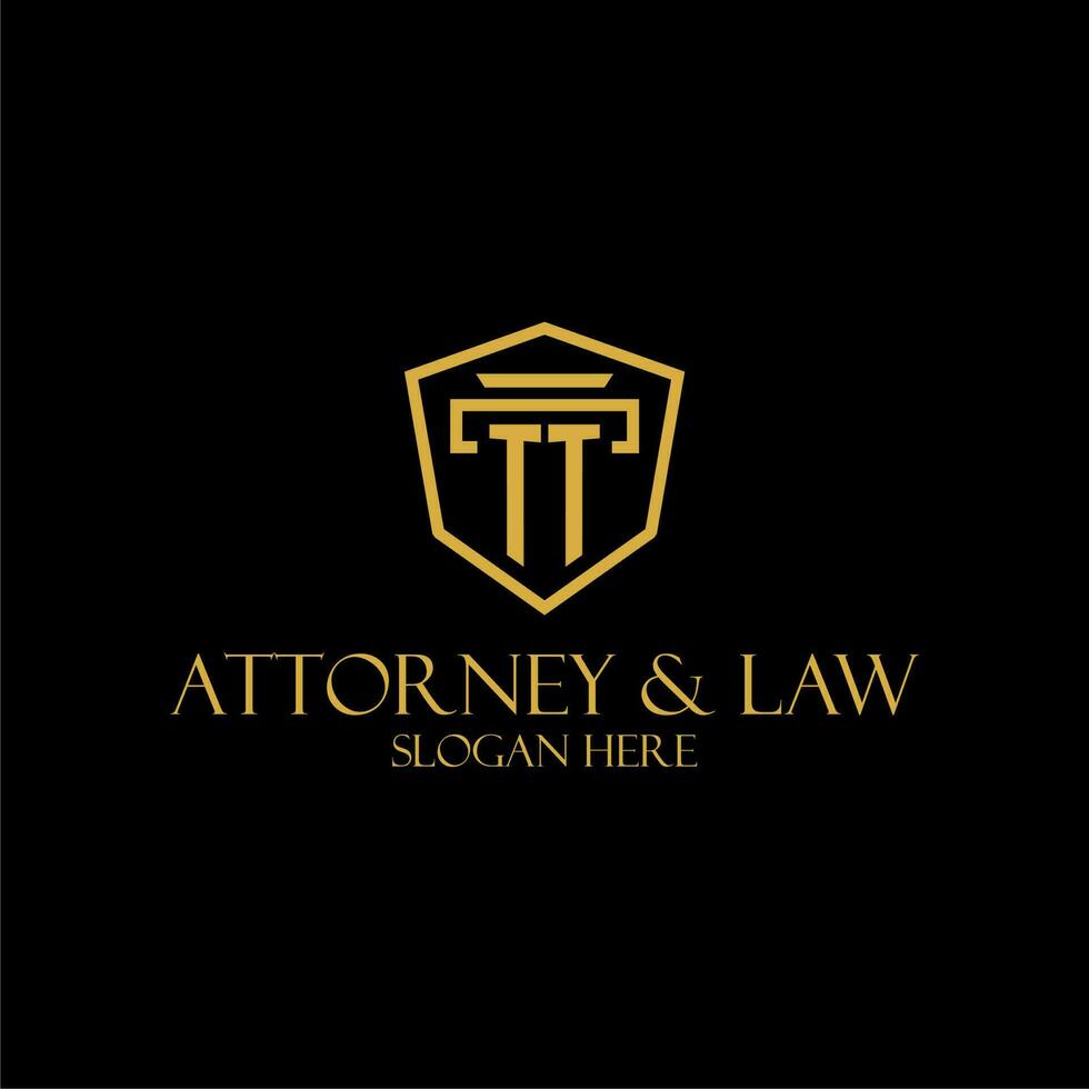 TT initial monogram for lawfirm logo ideas with creative polygon style design vector
