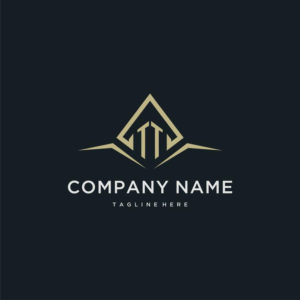 TT initial monogram logo for real estate with polygon style vector