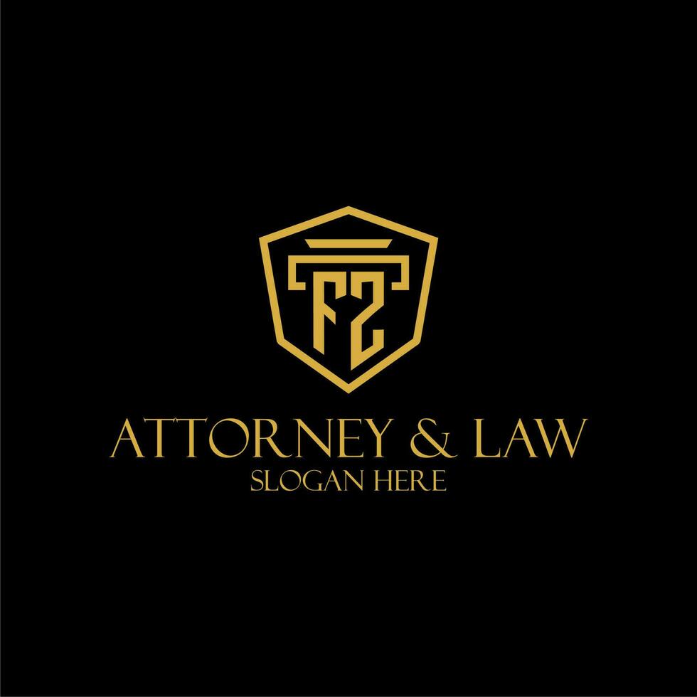 FZ initial monogram for lawfirm logo ideas with creative polygon style design vector