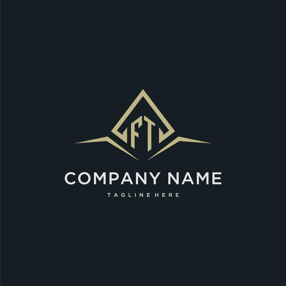 FT initial monogram logo for real estate with polygon style vector