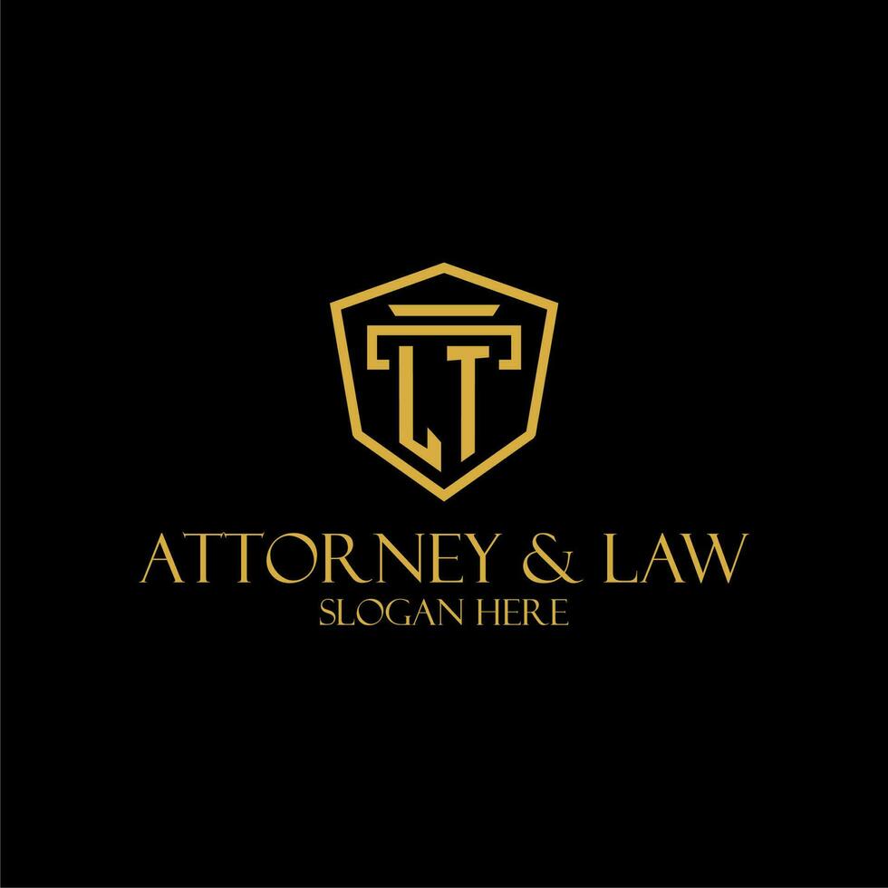LT initial monogram for lawfirm logo ideas with creative polygon style design vector