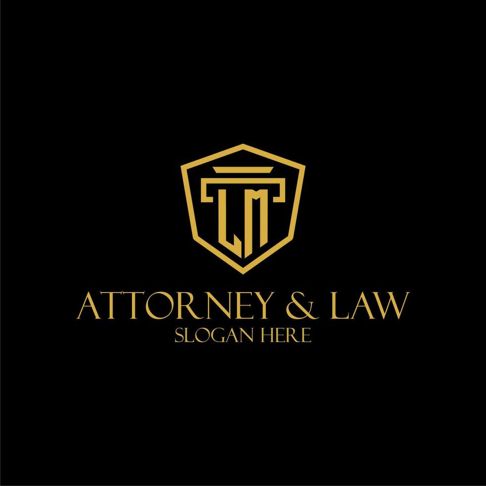 LM initial monogram for lawfirm logo ideas with creative polygon style design vector