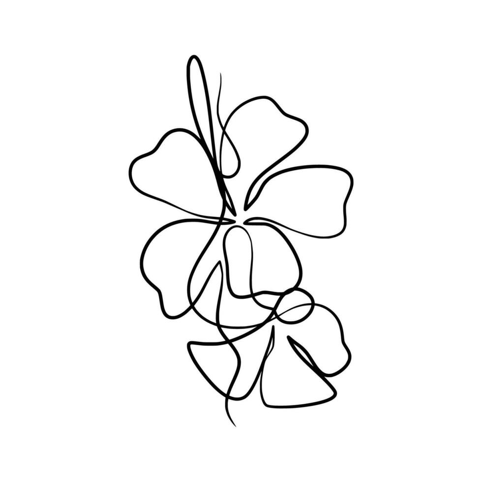 continuo uno línea Arte dibujo de belleza champa flor vector