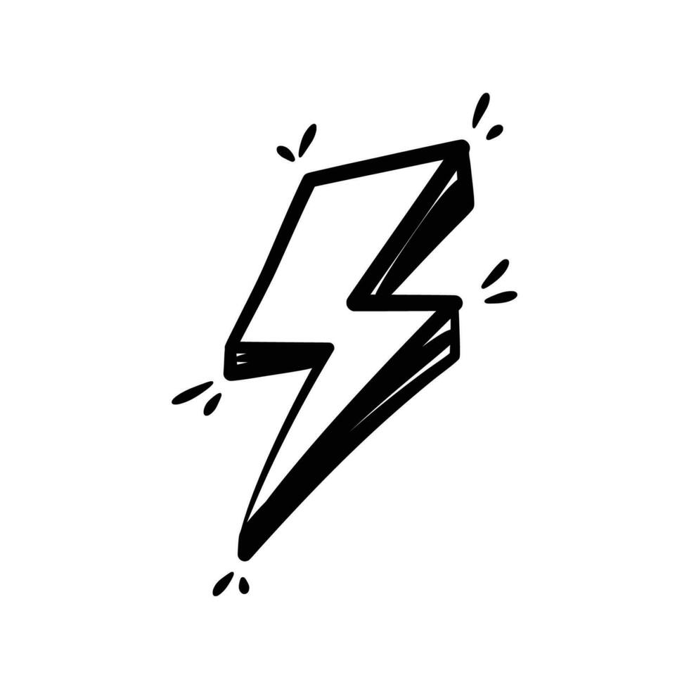 Lightning bolt sketch hand drawn vector