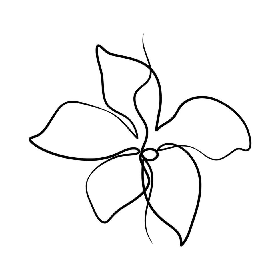 Continuous one line art drawing of beauty jasmine flower vector