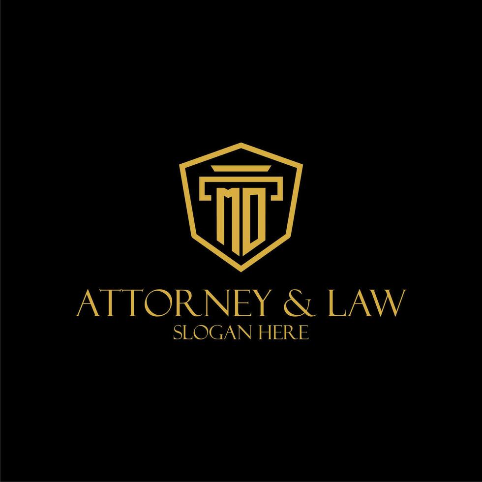MO initial monogram for lawfirm logo ideas with creative polygon style design vector