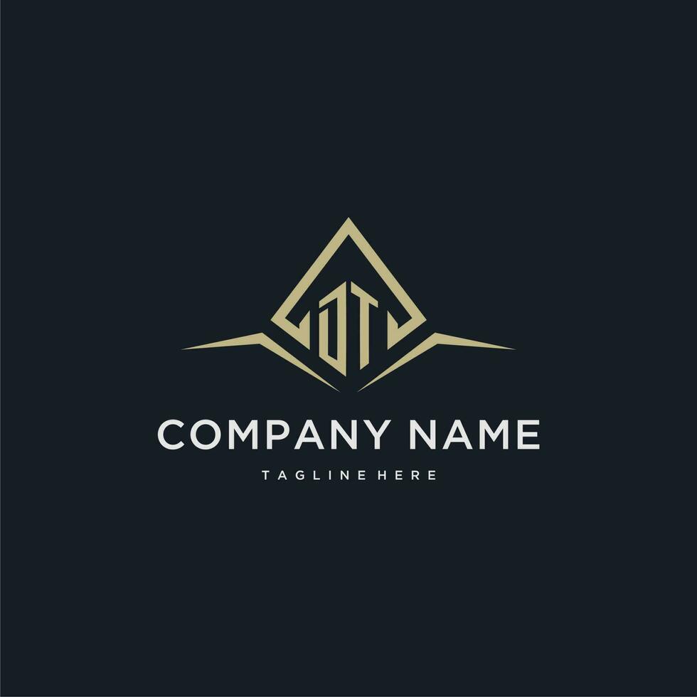 DT initial monogram logo for real estate with polygon style vector