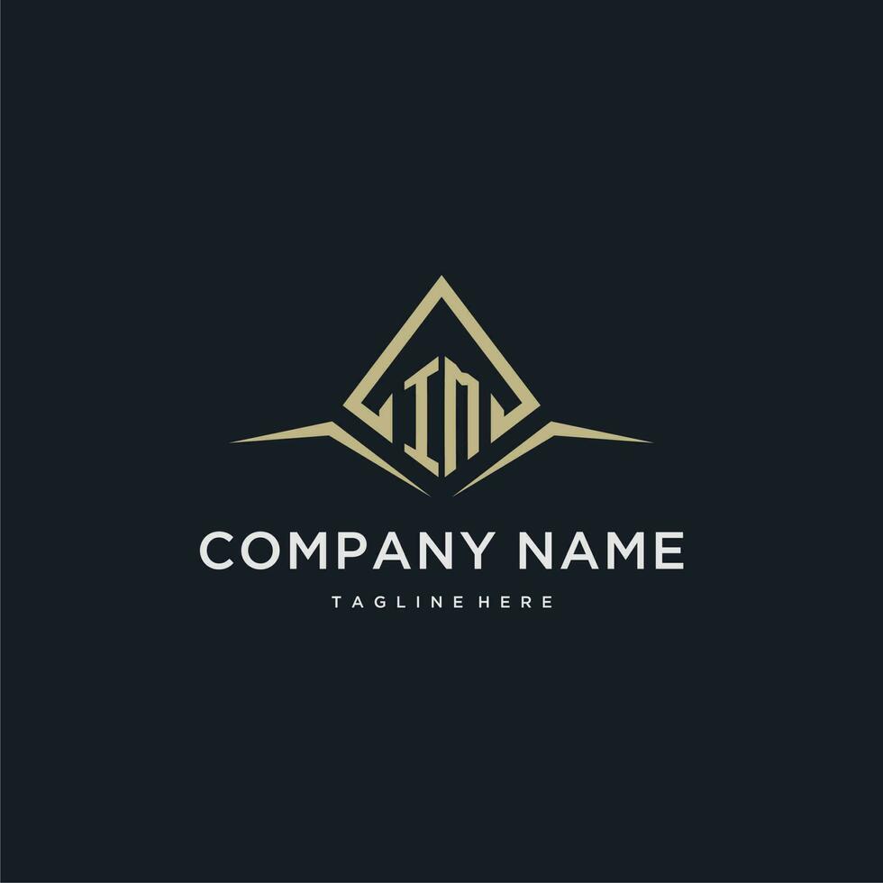 IM initial monogram logo for real estate with polygon style vector