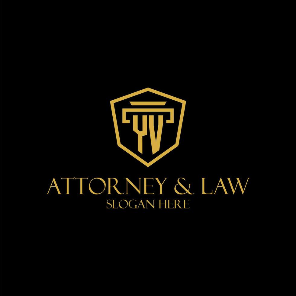 YV initial monogram for lawfirm logo ideas with creative polygon style design vector