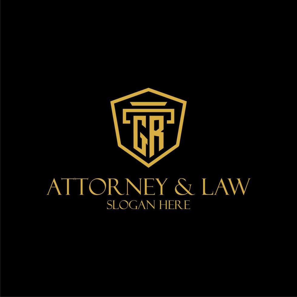 GR initial monogram for lawfirm logo ideas with creative polygon style design vector