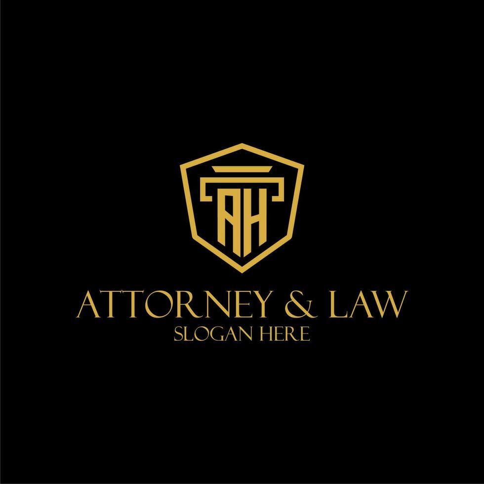 AH initial monogram for lawfirm logo ideas with creative polygon style design vector