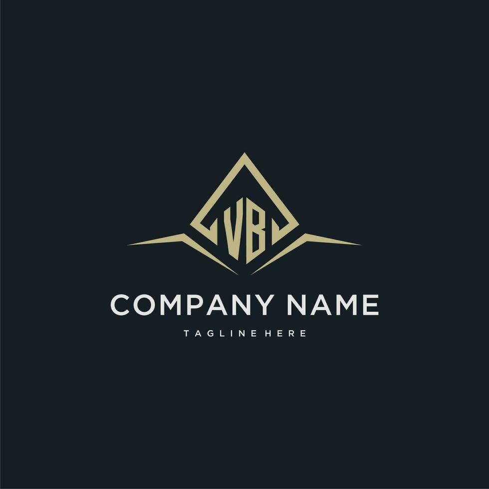 VB initial monogram logo for real estate with polygon style vector