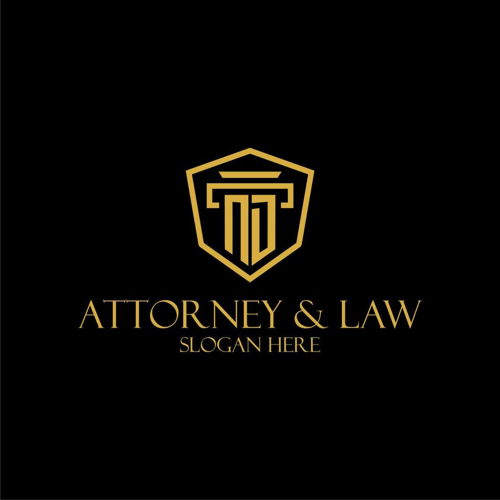 ND initial monogram for lawfirm logo ideas with creative polygon style design vector