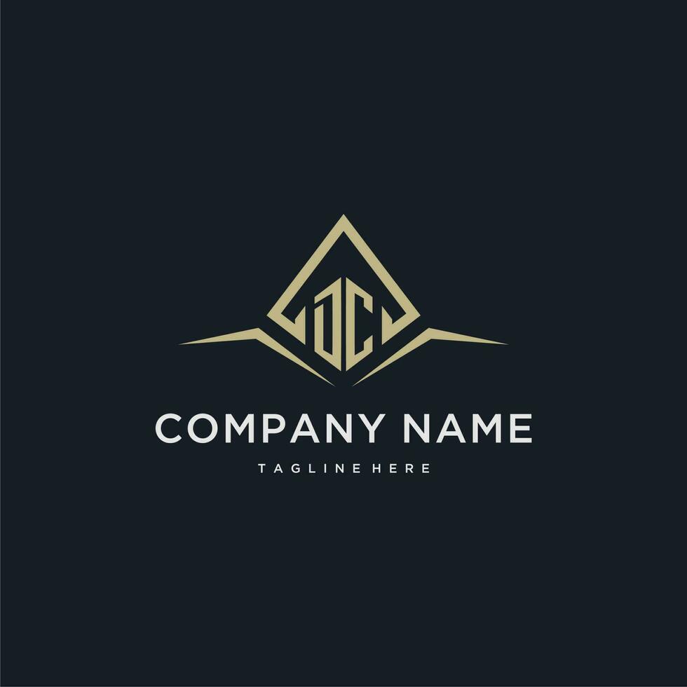 DC initial monogram logo for real estate with polygon style vector