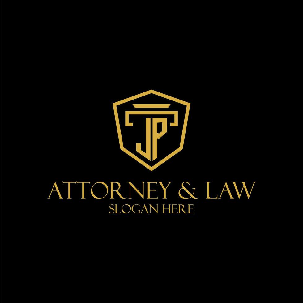 JP initial monogram for lawfirm logo ideas with creative polygon style design vector