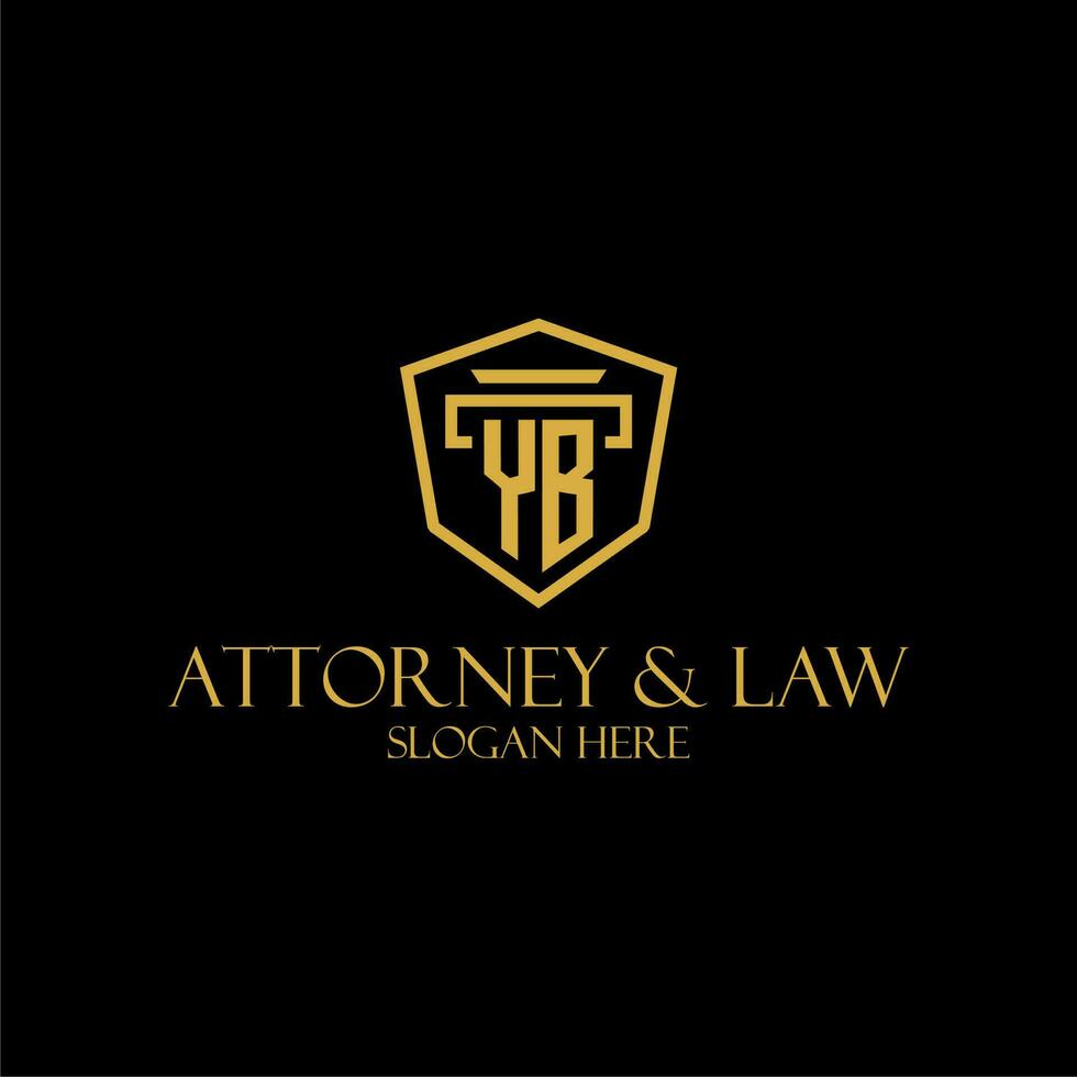 YB initial monogram for lawfirm logo ideas with creative polygon style design vector
