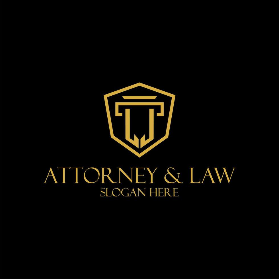 lj inicial monograma para bufete de abogados logo ideas con creativo polígono estilo diseño vector