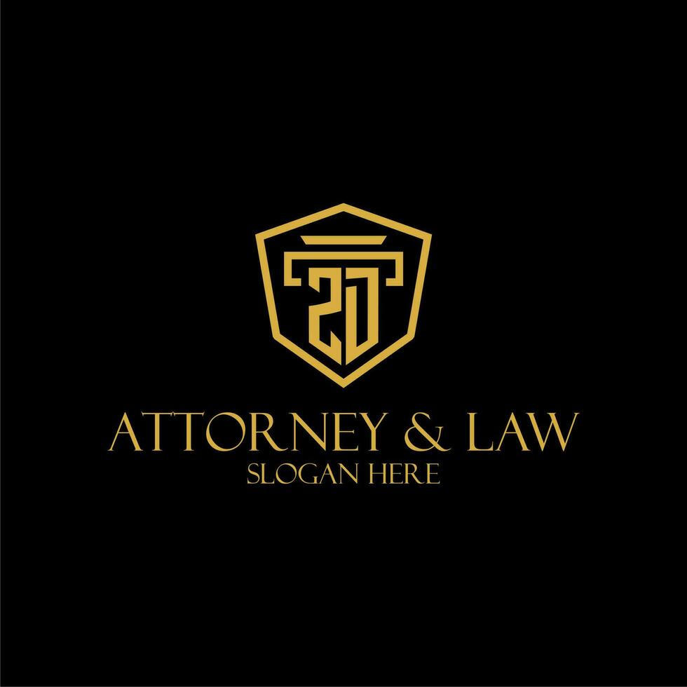 ZD initial monogram for lawfirm logo ideas with creative polygon style design vector