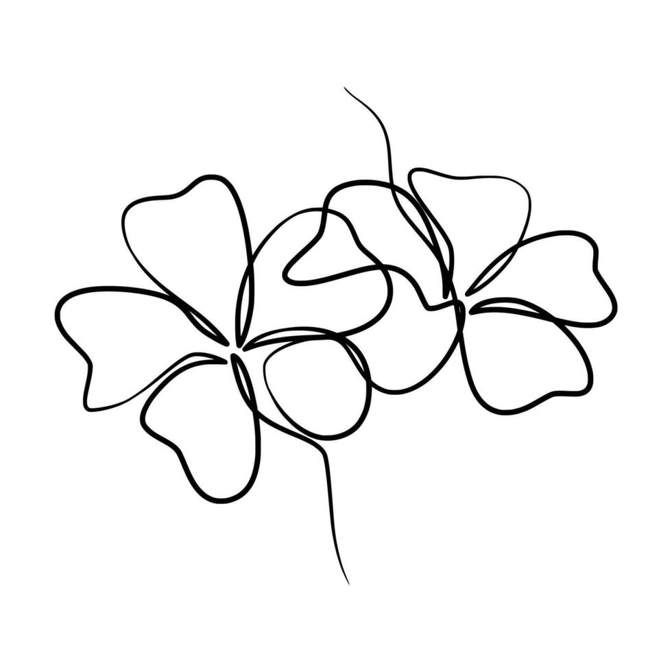 Continuous one line art drawing of beauty champa flower vector