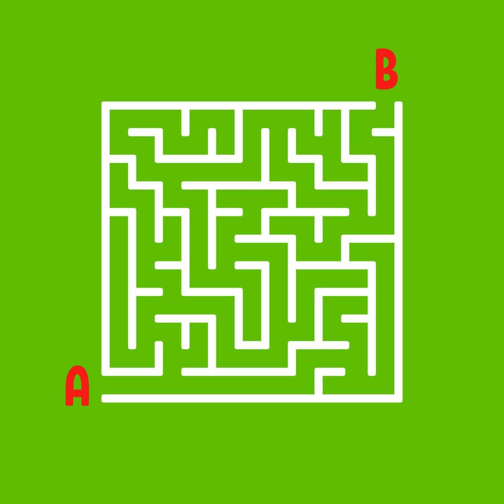 Abstract square maze. Game for kids. Puzzle for children. Labyrinth conundrum. Find the right path. . vector