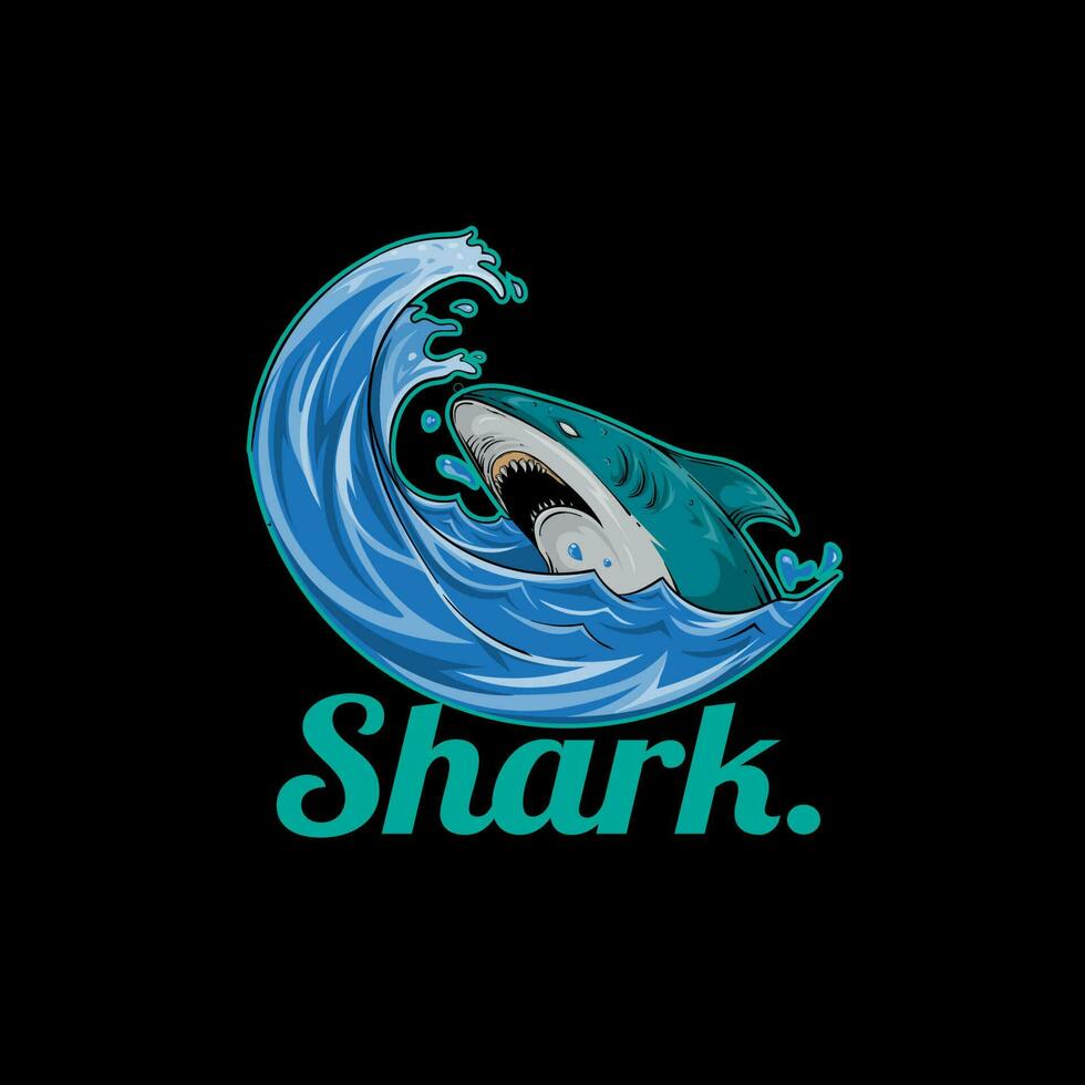 design logo shark vector illustration