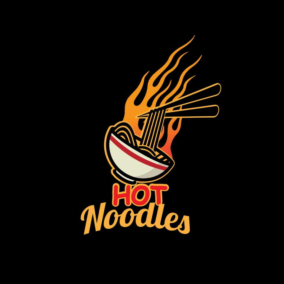 design logo noodles food vector illustration